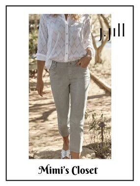 J.JILL Denim High-Rise Pull-on Straight Leg Crop Jeans - 14 Petite